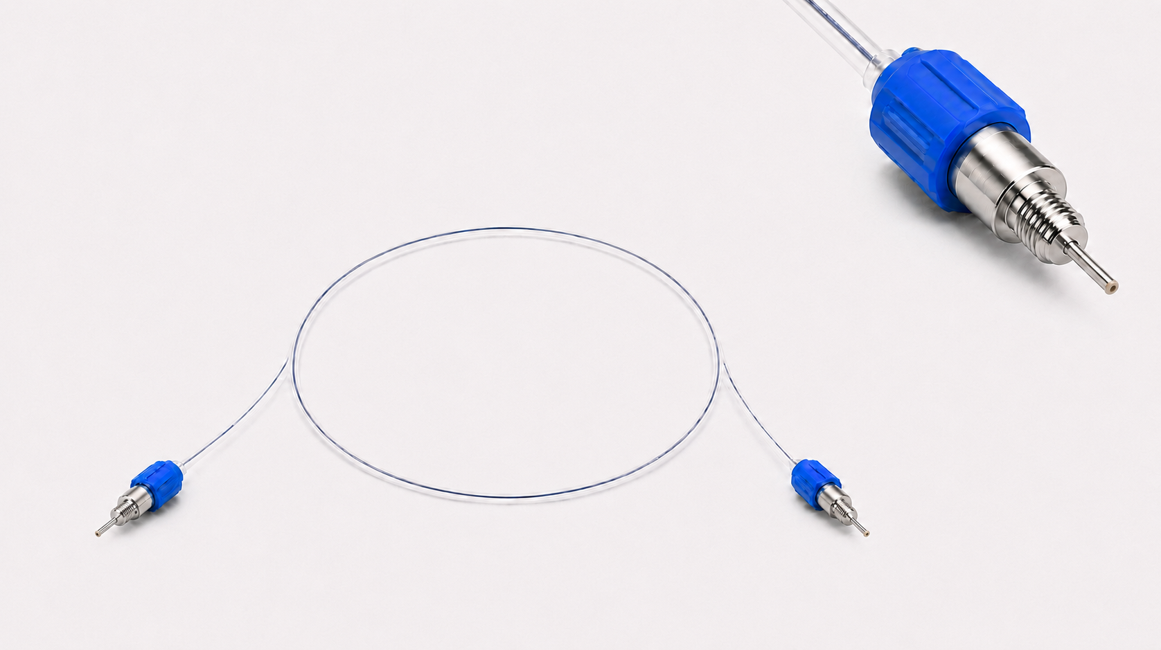 ioniTube tubing with preassembled blue fingertight fittings